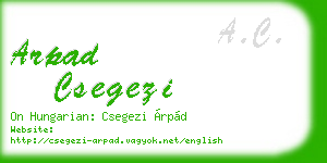 arpad csegezi business card