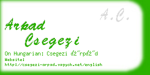 arpad csegezi business card